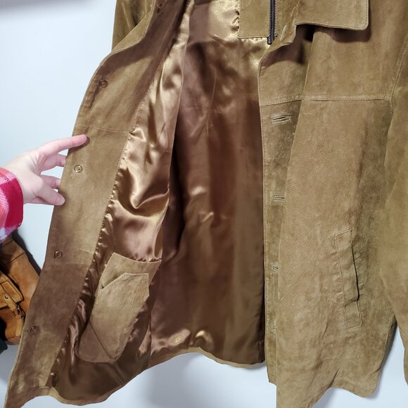 BRITCHES Vintage Suede Leather Jacket Coat Oversized Blazer Brown Men's Medium - Picture 6 of 14